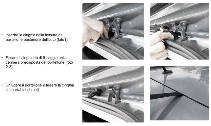 Agganci Specifici per Portabici Portellone Superiori Fabbri / Jeep Renegade, Compass, Fiat 500L, Trekking, Living, Tipo, 500X