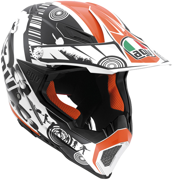 Agv AX-8 Evo COOL White Black Orange – Casco Cross