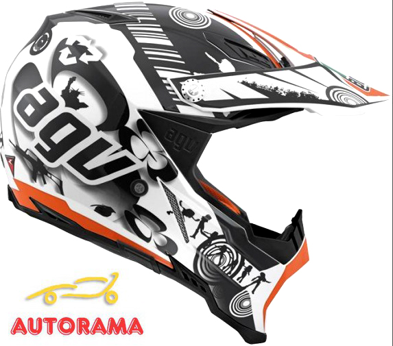 Agv AX-8 Evo COOL White Black Orange – Casco Cross