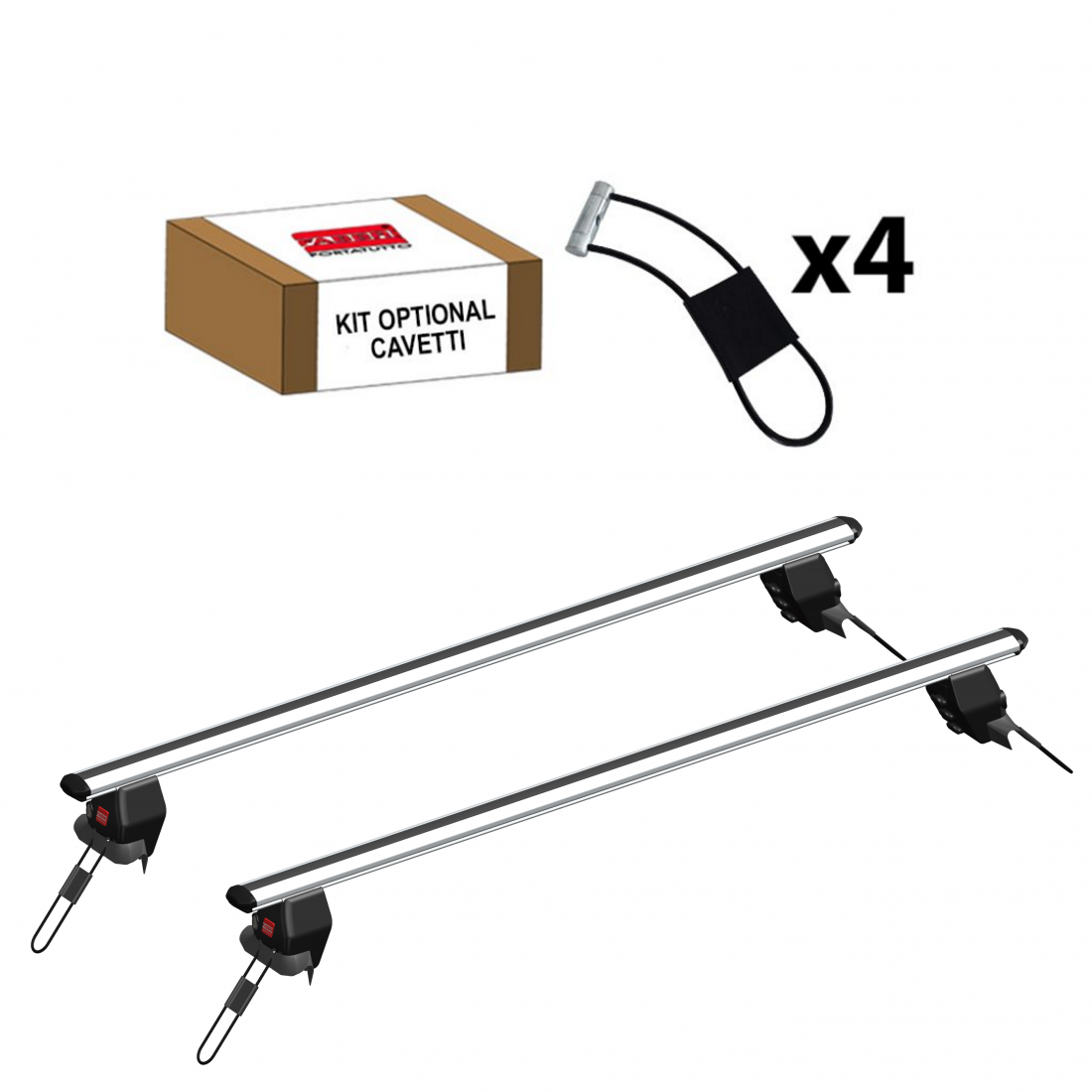 Barre Portatutto FABBRI Set ALUVIVA 5 cm 116 + Cavetto 490 mm