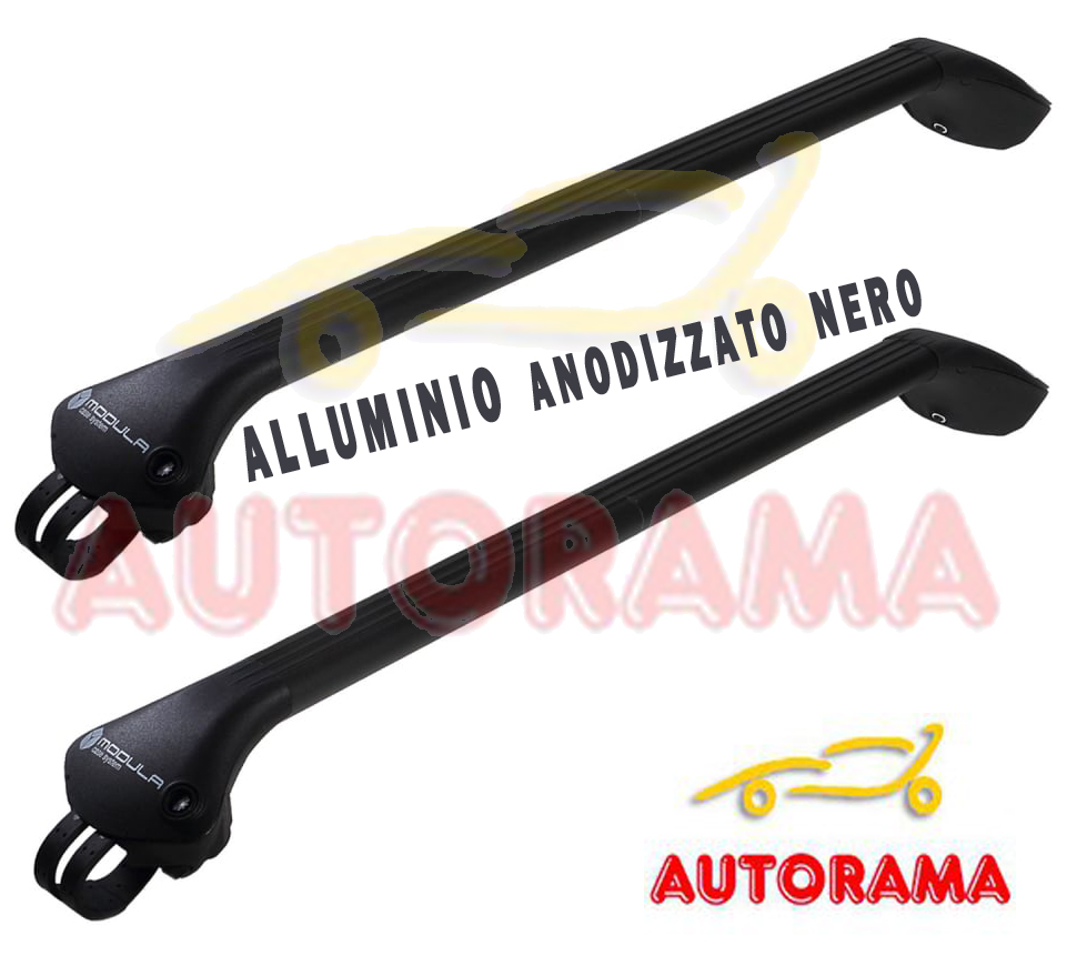 Barre Portatutto OvalBar System Modula Rails tetto aperti Nere