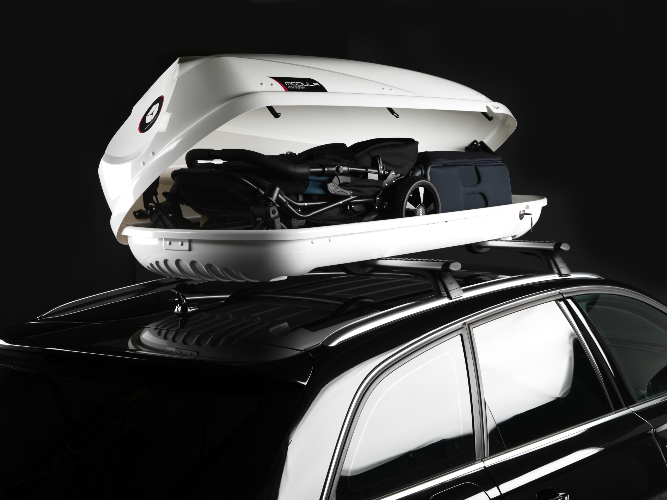 Box Baule da tetto Auto Modula Travel 650 Litri Grigio goffrato opaco