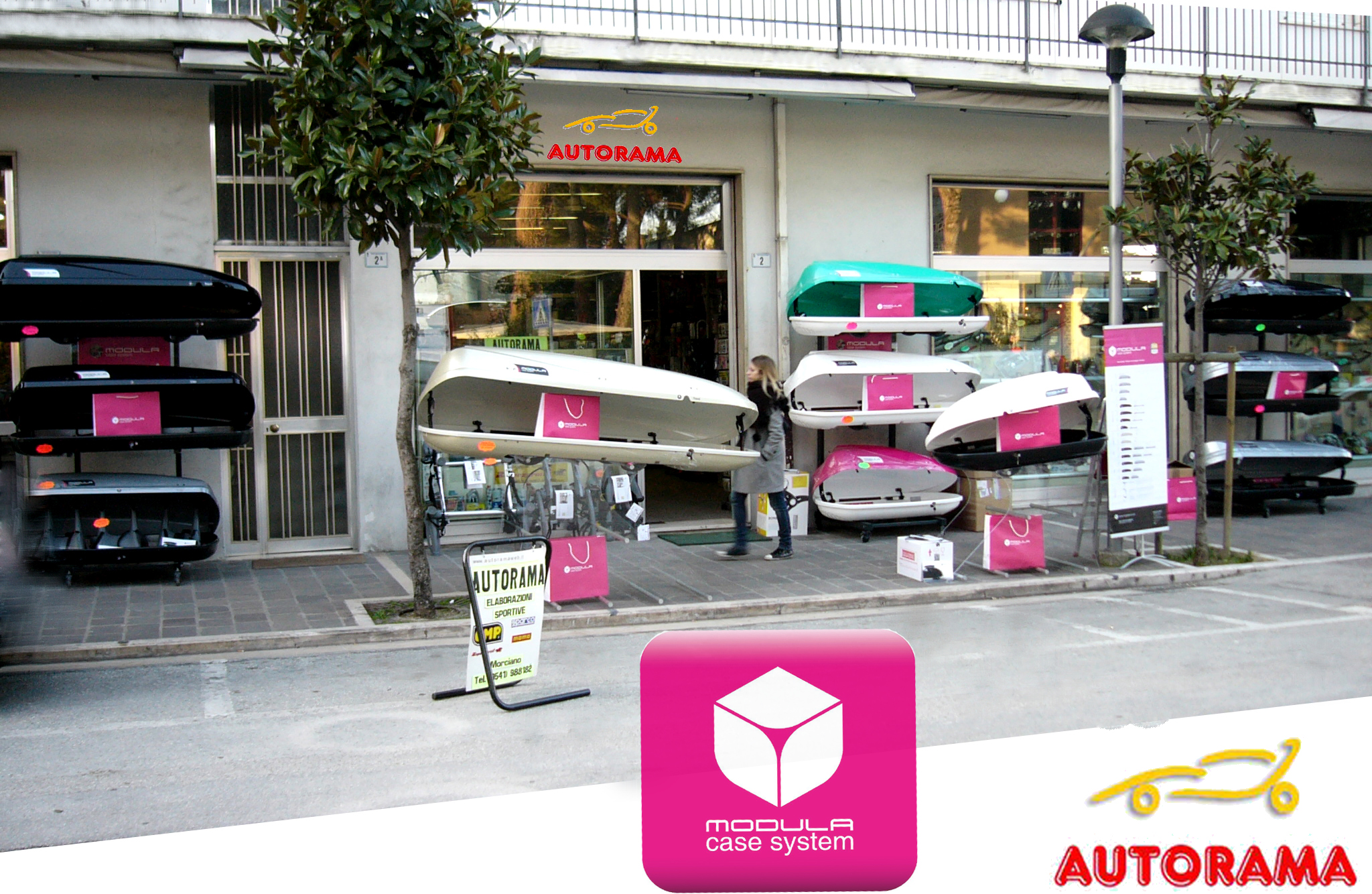 Box Portatutto Tetto Auto Modula WeGo 450 L Grigio opaco goffrato