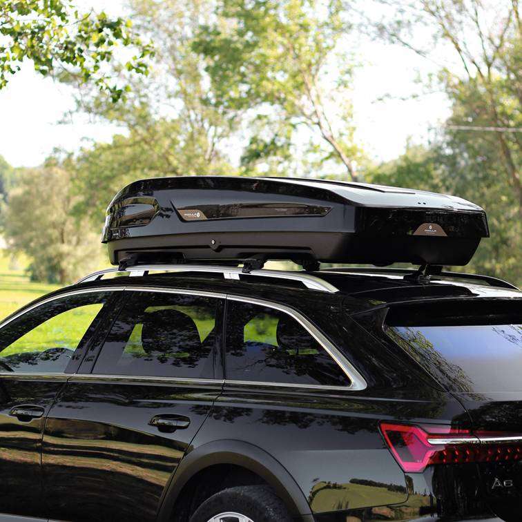 BOX TETTO AUTO FALCON MODULA 470 Lt Baule Nero lucido