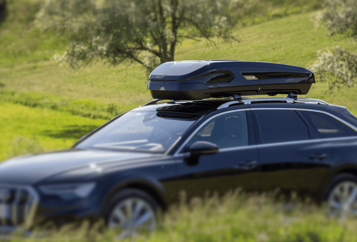 BOX TETTO AUTO FALCON MODULA 550 Lt Baule Nero lucido