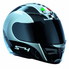 Casco AGV S4 Check Argento/Nero Silver/Black
