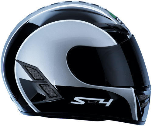 Casco AGV S4 Check Argento/Nero Silver/Black