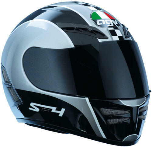 Casco AGV S4 Check Argento/Nero Silver/Black