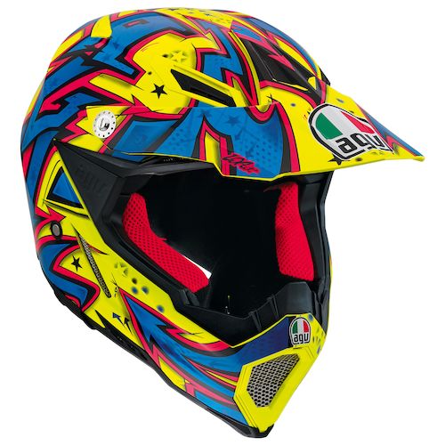 Casco Cross AGV AX8 Evo Spray Yellow/blue/orange