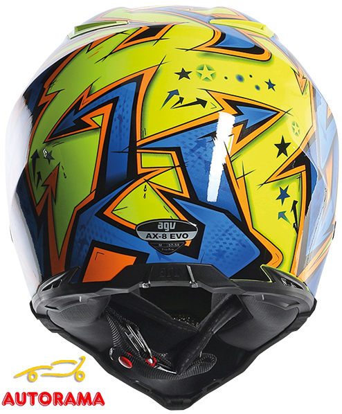 Casco Cross AGV AX8 Evo Spray Yellow/blue/orange