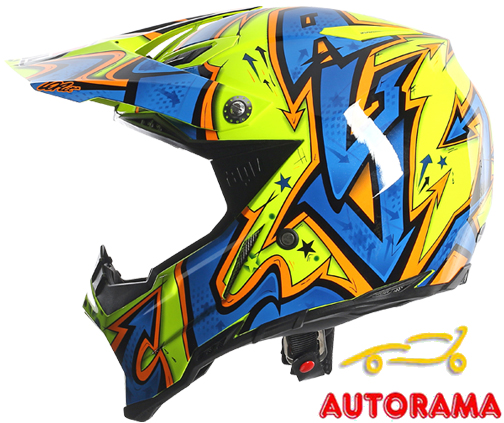 Casco Cross AGV AX8 Evo Spray Yellow/blue/orange