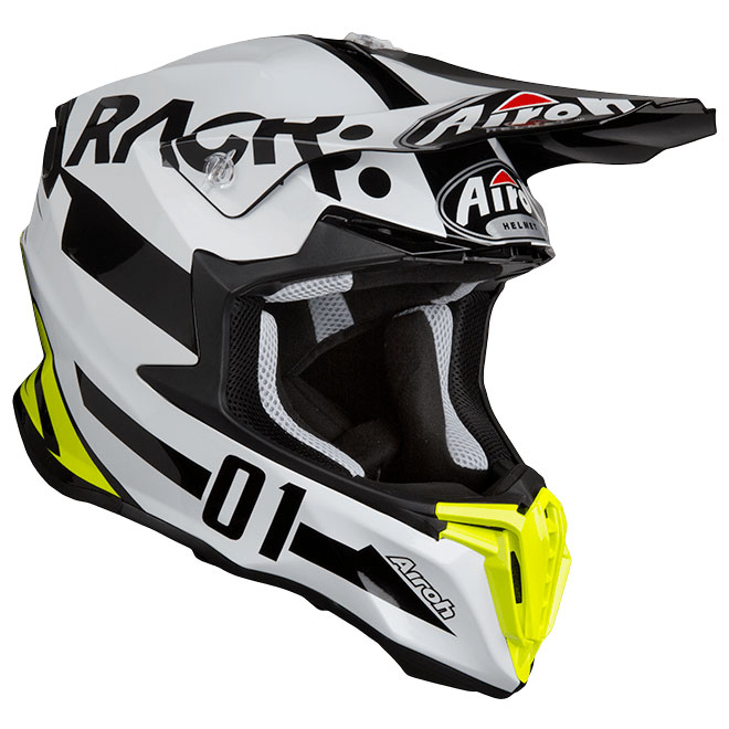 Casco Cross AIROH TWIST RACR Casco Nero / Bianco