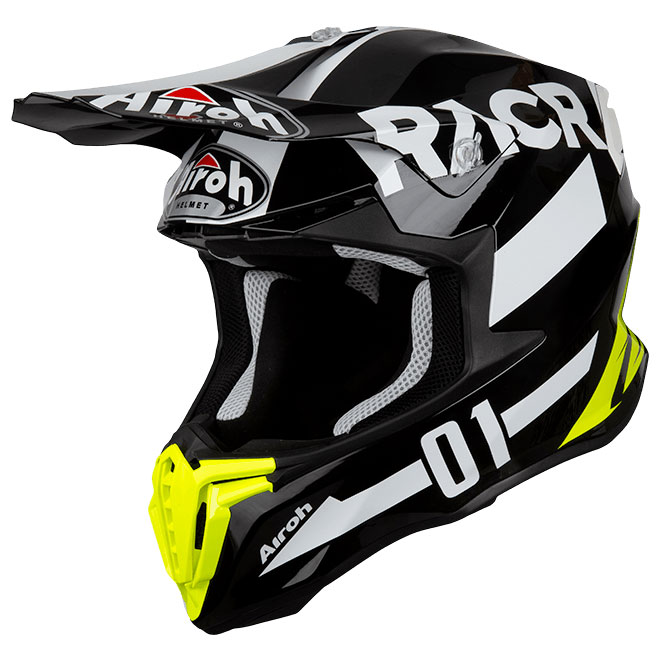 Casco Cross AIROH TWIST RACR Casco Nero / Bianco