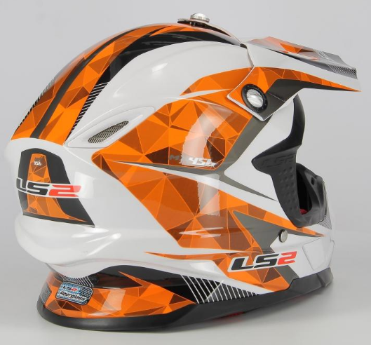 Casco Cross MX 456 LIGHT QUARTZ White-Orange