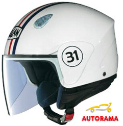 Casco Demi Jet Nolan N31 Flash back – metal white