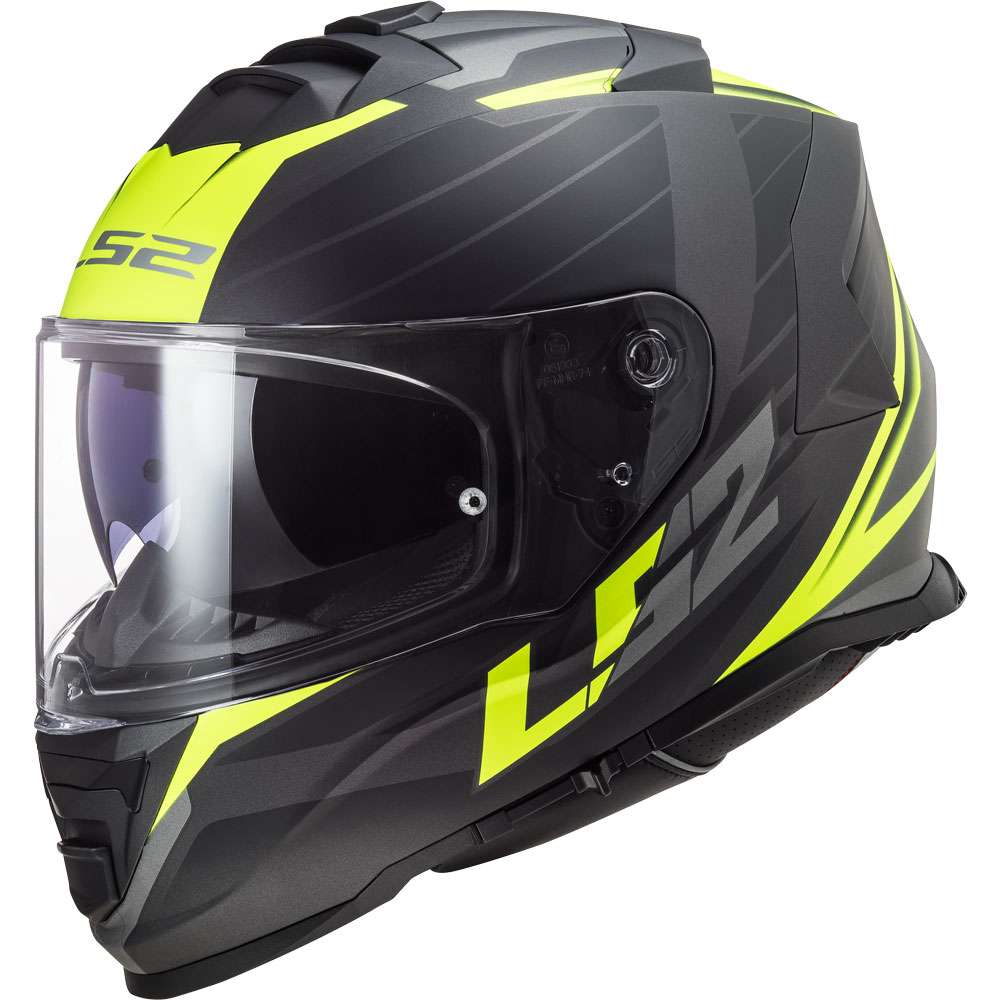 Casco Integrale LS2 FF800 Storm Nerve Nero opacp H-V yellow