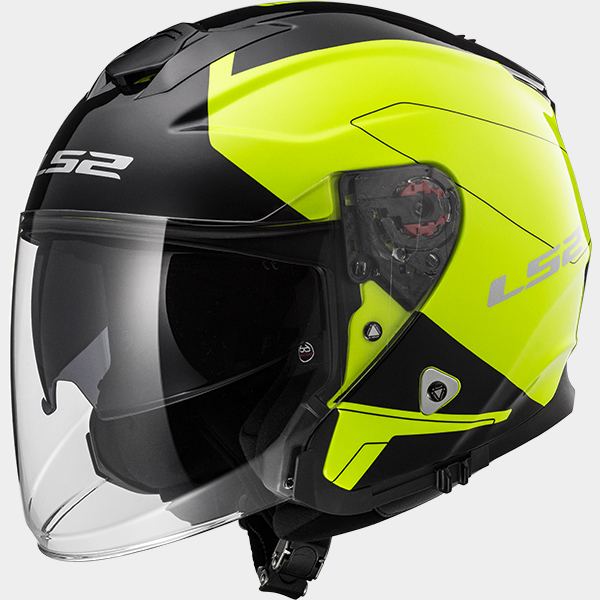 Casco Jet LS2 OF521 Infinity Beyond Black Yellow Hi-Vis