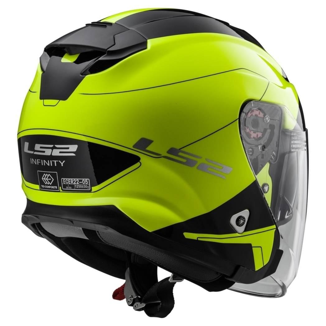 Casco Jet LS2 OF521 Infinity Beyond Black Yellow Hi-Vis
