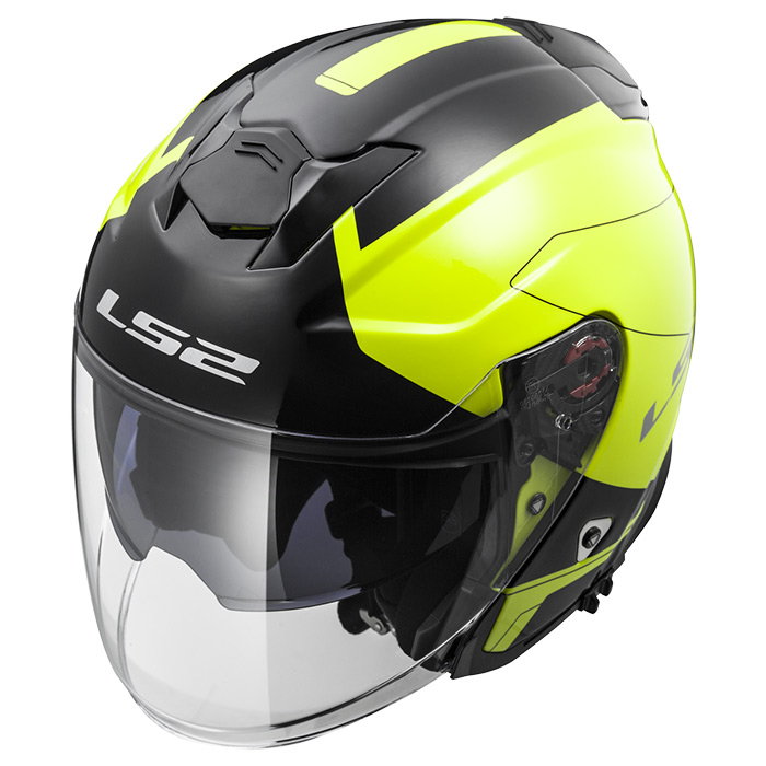 Casco Jet LS2 OF521 Infinity Beyond Black Yellow Hi-Vis