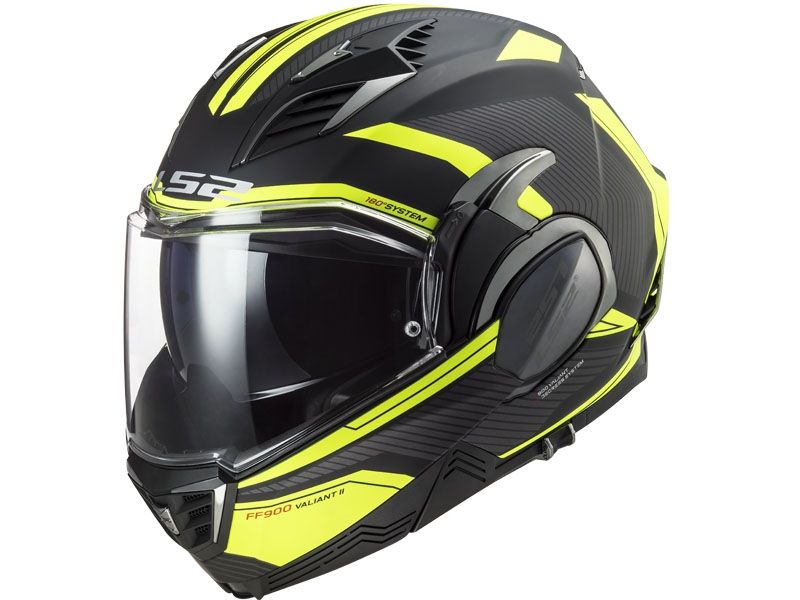 Casco LS2 FF900 Valiant 2 Revo Nero opaco H-V Giallo