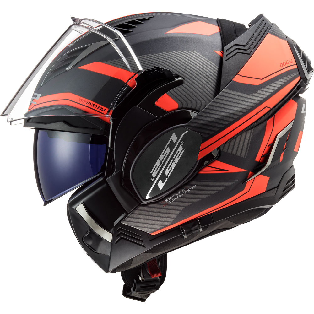 Casco LS2 FF900 Valiant 2 Revo Titanio opaco Arancio fluo