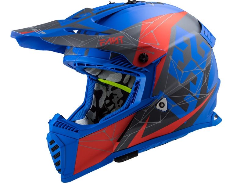 Casco Ls2 MX437 Fast Evo Alpha Blu opaco