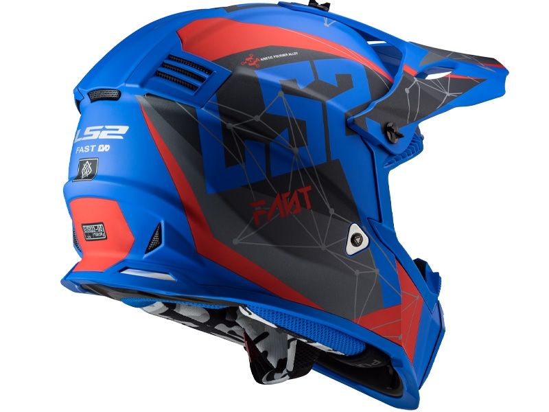 Casco Ls2 MX437 Fast Evo Alpha Blu opaco