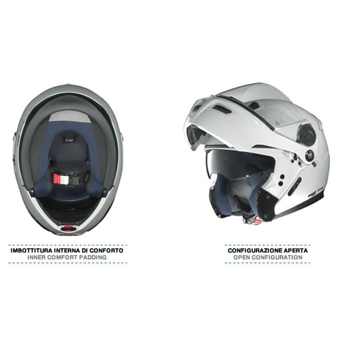 Casco Modulare GREX G9.1 EVOLVE KINETIC N-COM bianco metallizzato
