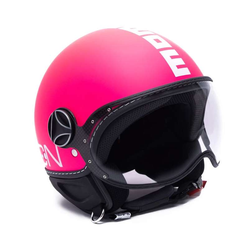 Casco MOMO FIGHTER FGTR Classic Fucsia Metal bianco
