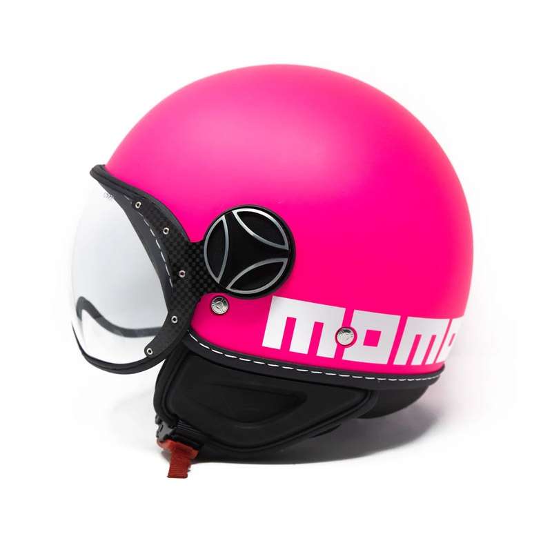 Casco MOMO FIGHTER FGTR Classic Fucsia Metal bianco