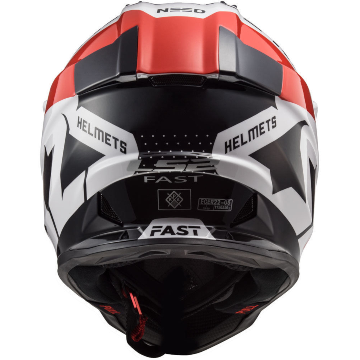 Casco MotoCross LS2 MX437 FAST BLOCK White/Red