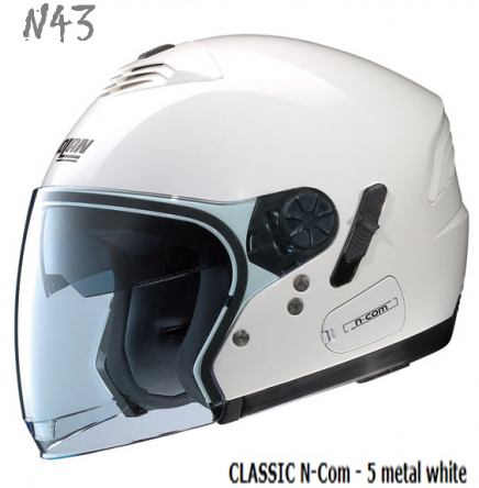 Casco Nolan N43 CLASSIC N-Com – 5 metal white / bianco metallizzato