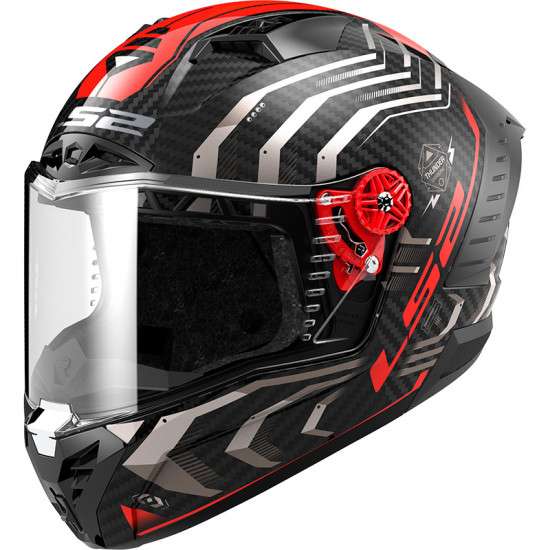 Casco Race LS2 FF805 Thunder Carbon Sputnik rosso metallizzato