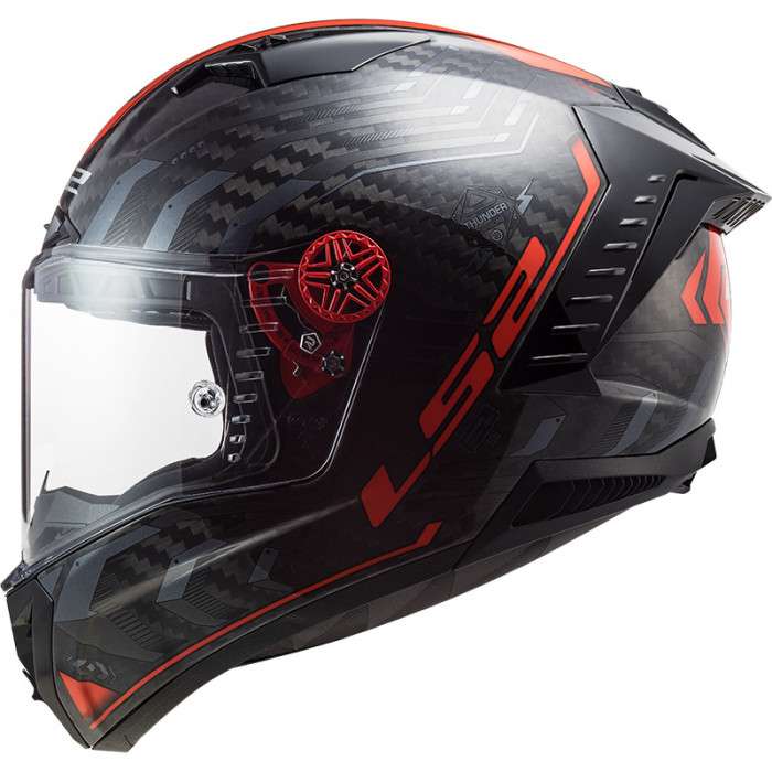 Casco Race LS2 FF805 Thunder Carbon Sputnik rosso metallizzato