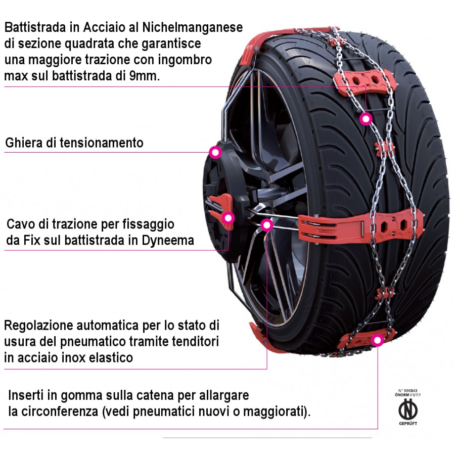 Catene Steel Grip System Modula Montaggio Frontale -Gr.40