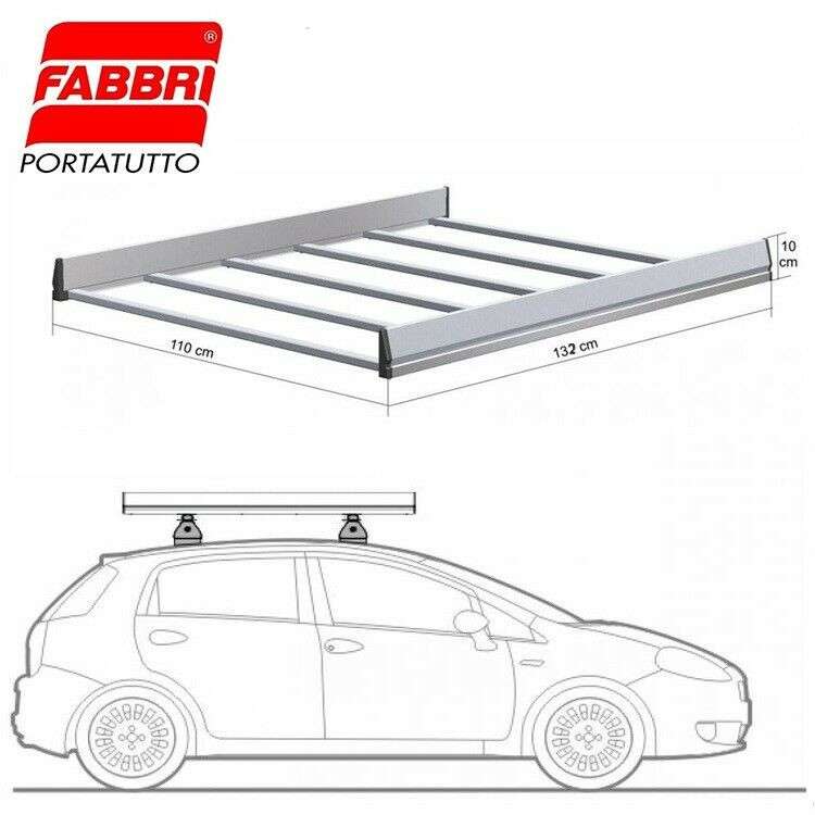 Cesta Portabagagli Auto FABBRI Portatutto in alluminio 132×110