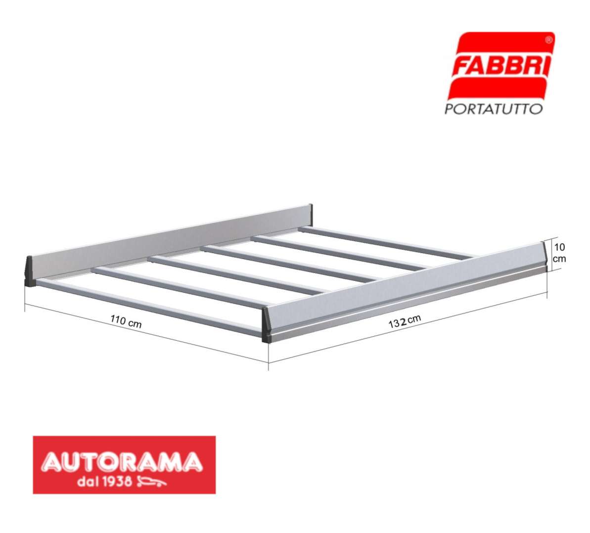 Cesta Portabagagli Auto FABBRI Portatutto in alluminio 132×110