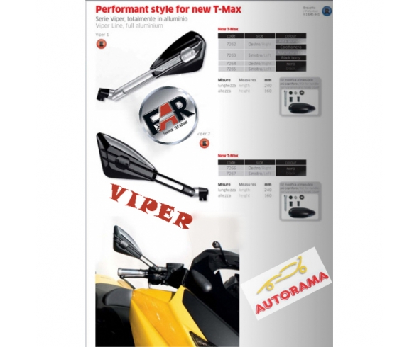 COPPIA SPECCHIETTI FAR YAMAHA T-MAX 2008 VIPER 1