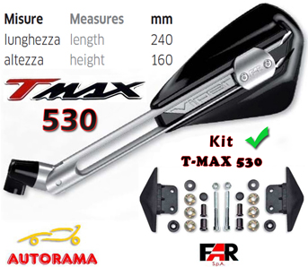 COPPIA SPECCHIETTI FAR YAMAHA T-MAX 2012 -13 VIPER 1