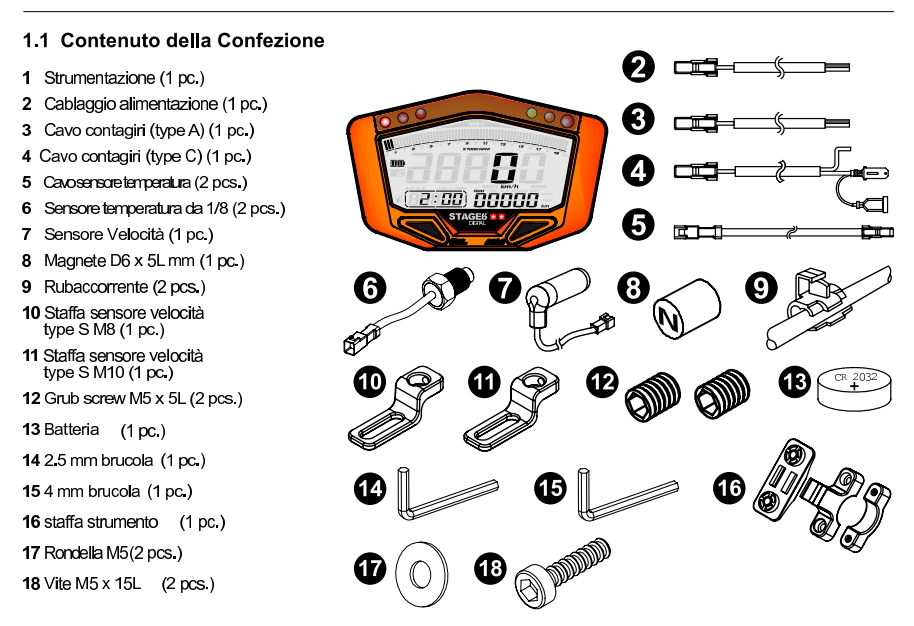 Cruscotto Digitale Universale Stage6 S6-4080 Or Contagiri