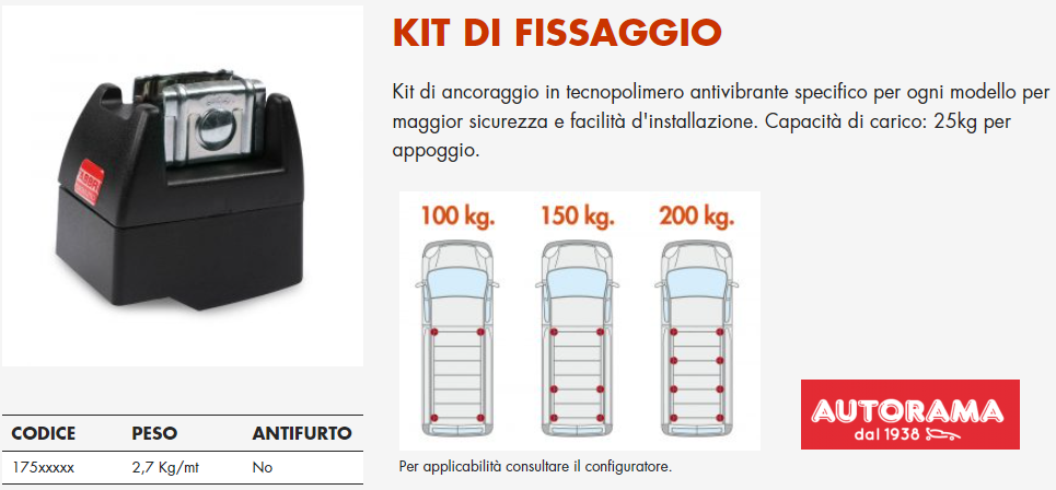 FABBRI ALU CARGO Bagagliera/Cesta Tetto per Veicoli Commerciali