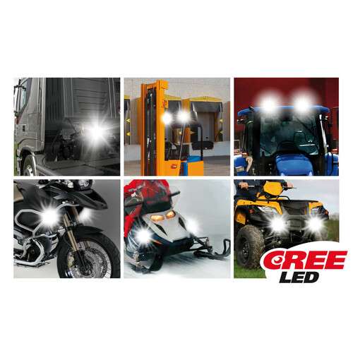 Faro Ausiliario Auto Moto a 1 Led Cree – 10/30V – Bianco