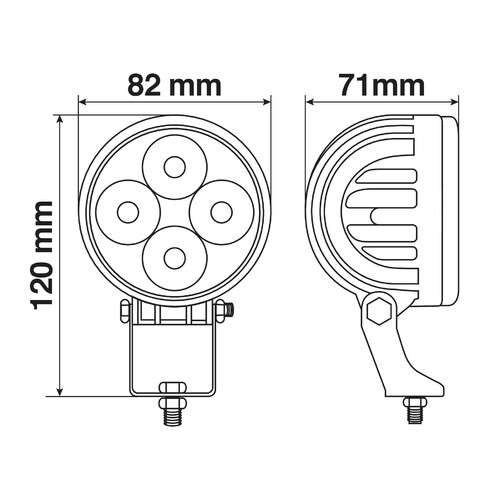 Faro Ausiliario Auto Moto a 4 Led – 10/30V – Bianco