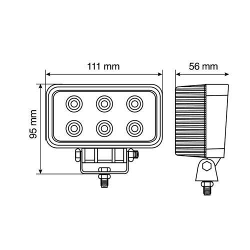 Faro Ausiliario Auto Moto a 6 Led – 10/30V – Bianco