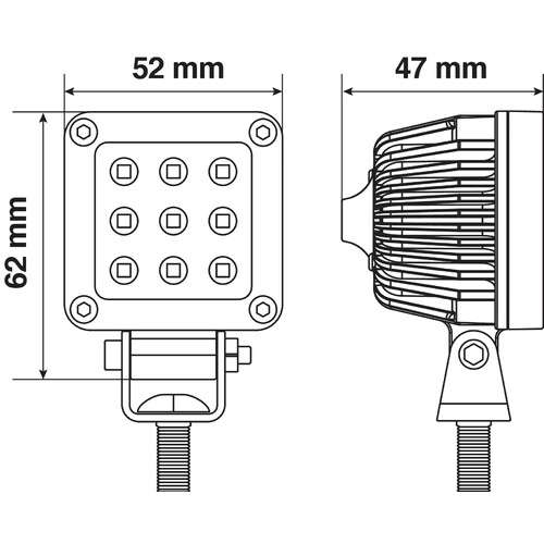 Faro Ausiliario Auto Moto a 9 Led – 9/32V – Bianco