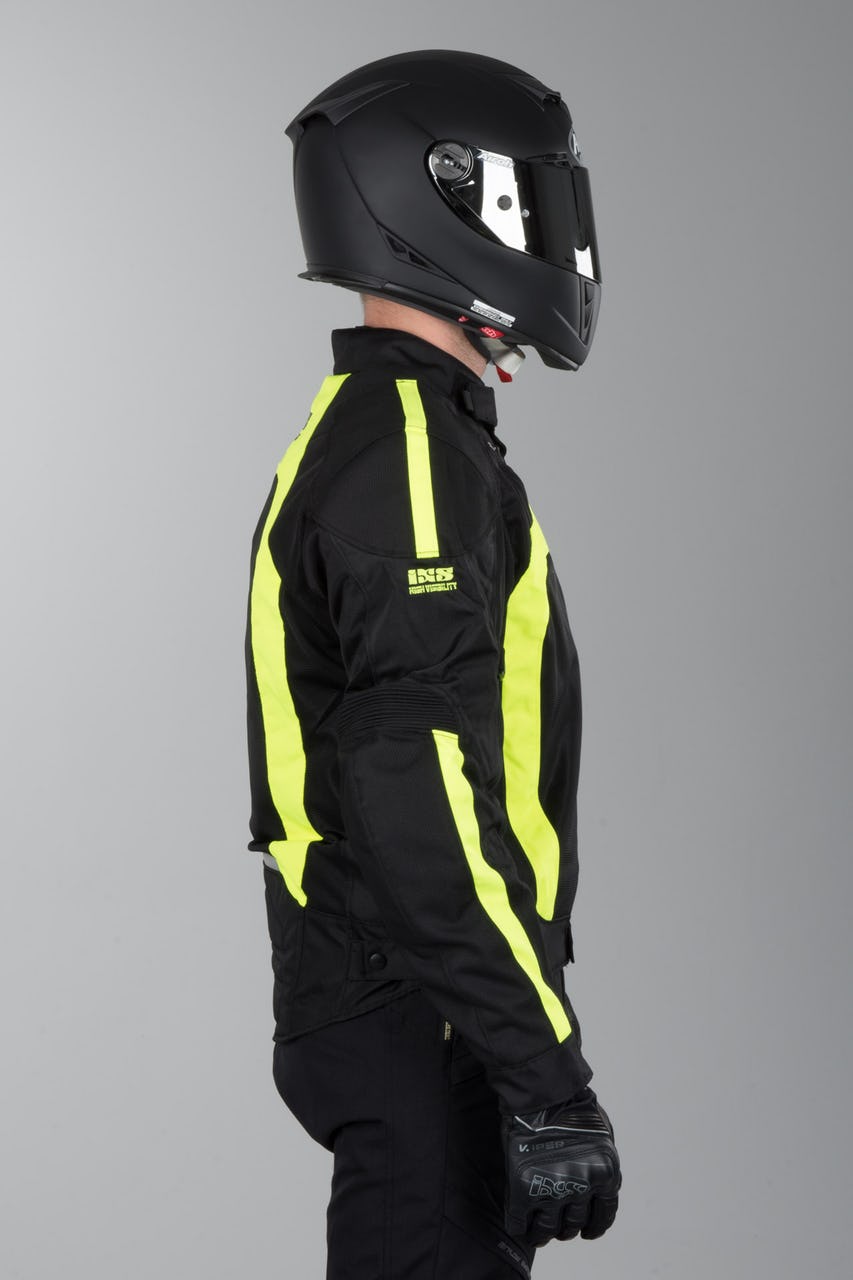 Giacchetto Moto IXS Everton Nero-Fluorescente Giallo
