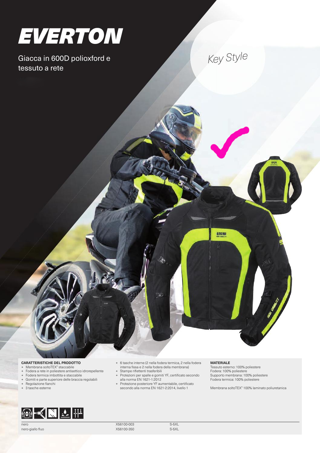 Giacchetto Moto IXS Everton Nero-Fluorescente Giallo