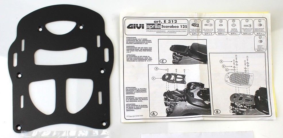 GIVI – PIASTRA BAULETTO E312 APRILIA SCARABEO 150