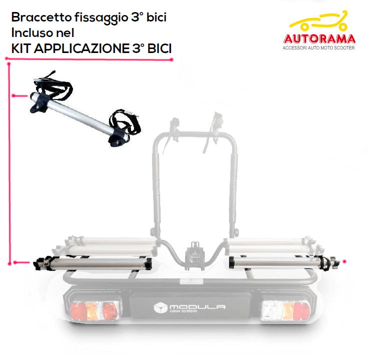 KIT Per Terza BICI Su RECARGO BASE MODULA Case System