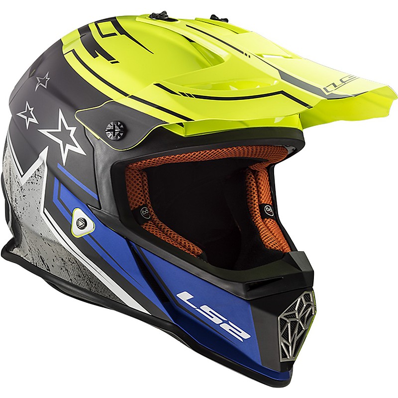 LS2 MX437 FAST CORE Matt Black Hi-Vis Yellow
